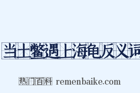 当土鳖遇上海龟反义词是什么意思的图片